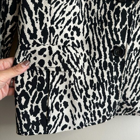 Talbots Zebra Print Blazer Jacket Womens Size 12 Preppy Academia Office Career - Picture 5 of 12
